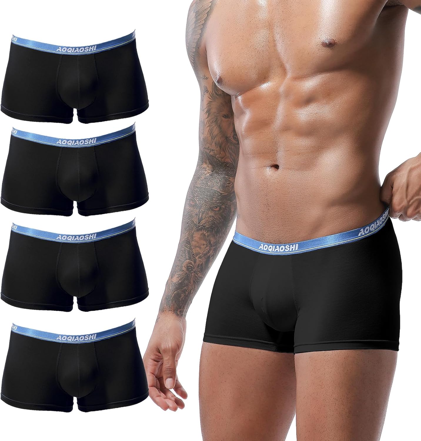 HOOFESAN Men's Underwear Boxer Briefs Pack Soft Breathable Low Rise Trunks Underwear Boxer Briefs for Men Multipack