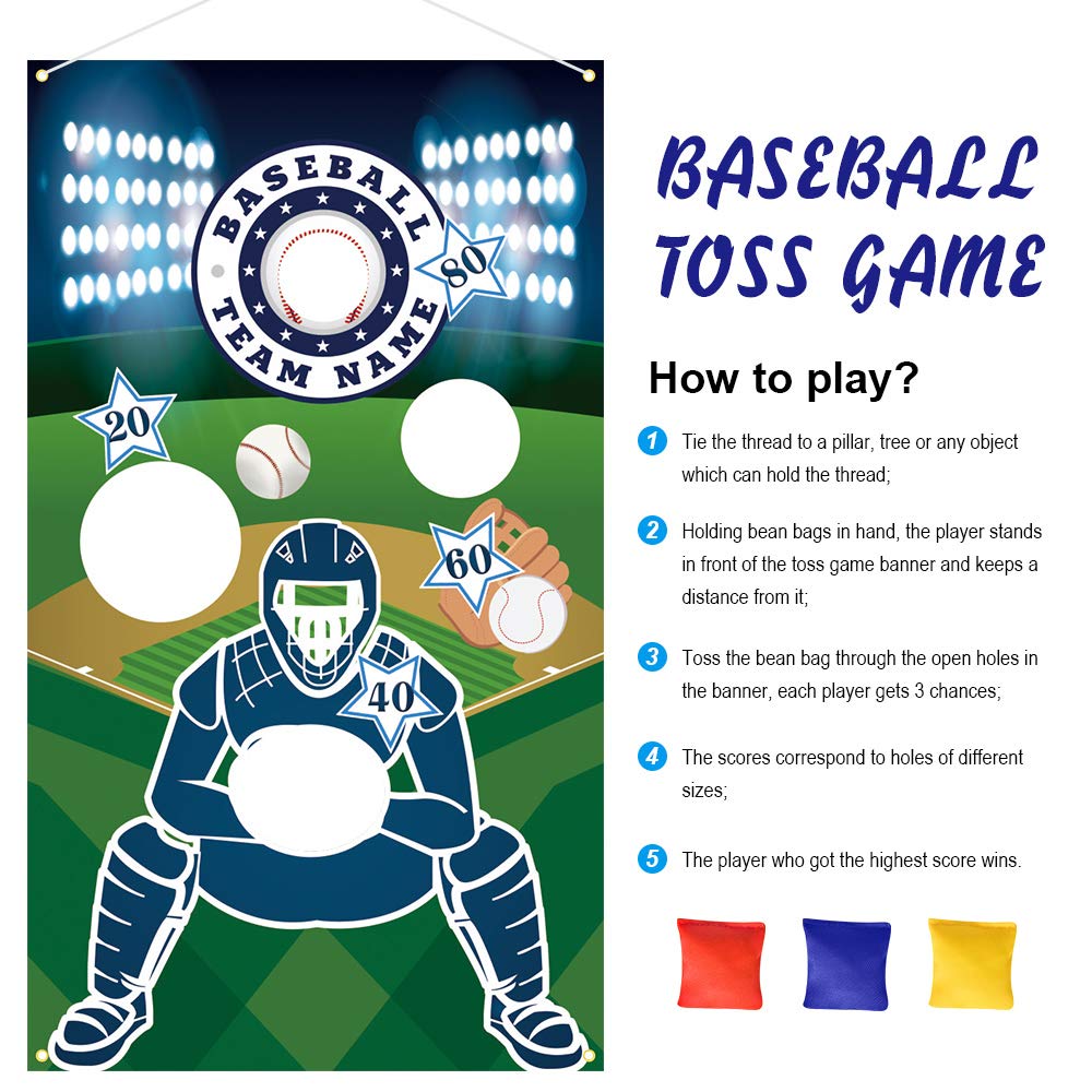 COPOZZ Toss Game Banner with 3 Bean Bags, Indoor Outdoor Bean Bag Game Sets  for Kids and Adults, Baseball Sport Theme/ Christmas Carnival Party  Decorations Supplies Gift YXGQ_79101: Buy Online at Best