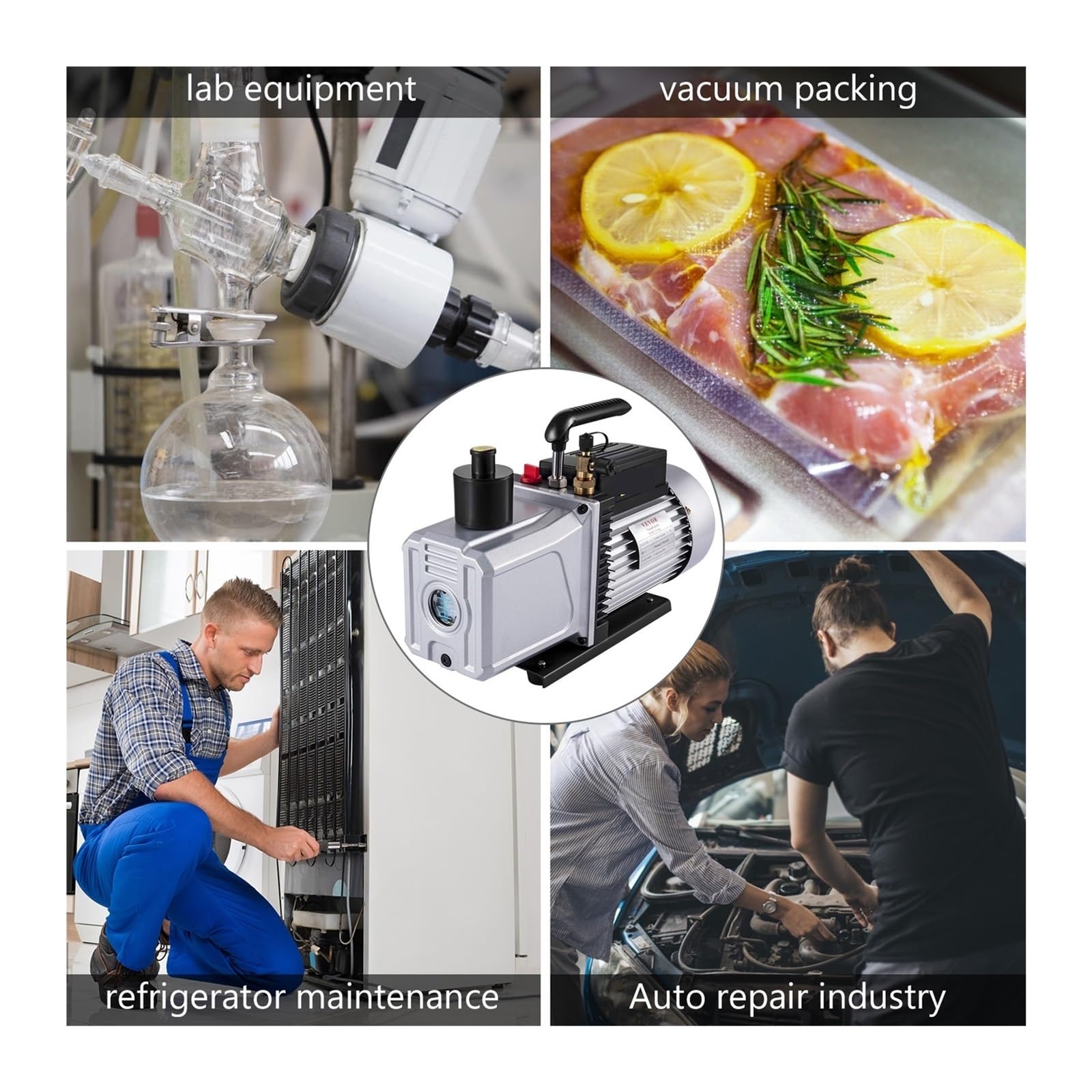 Pompy Próżniowe, Pompa próżniowa, 12CFM 1HP Pompa próżniowa czynnika chłodniczego HVAC Chłodzenie do pakowania próżniowego Klimatyzacja domowa Konserwacja samochodów