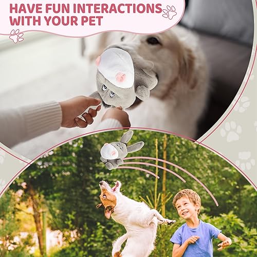 Miniatura 5 de JKW Juguetes de peluche para mascotas, juguetes de peluche chirriantes de burro para cachorros, lindos juguetes para perros pequeños, gris, 8