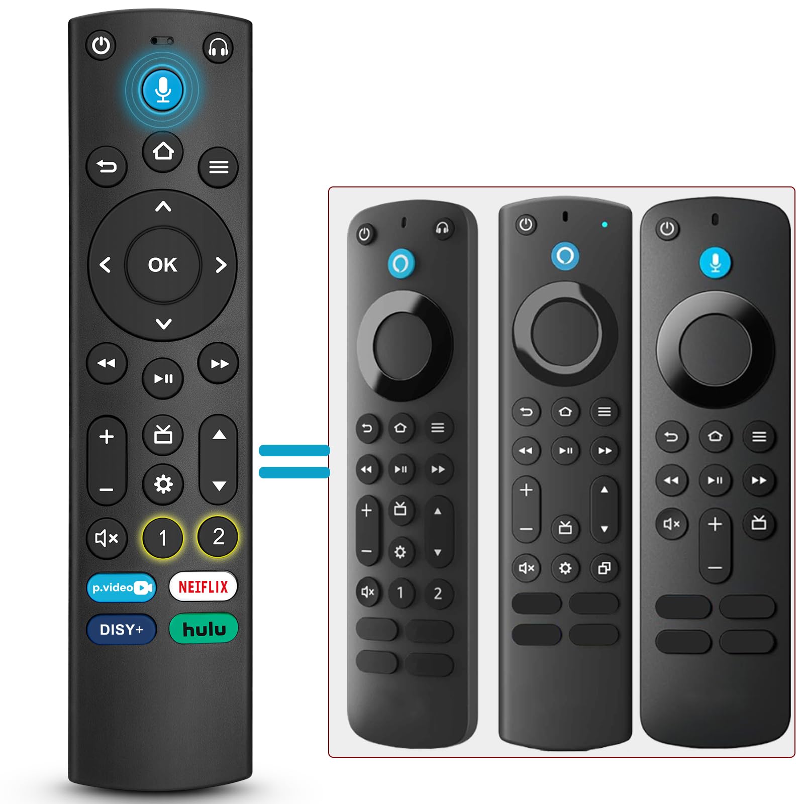 ファイヤースティック 交換リモコン for fire-tv-stick 第3世代/PRO/4K/MAX ふぁいやースティックtv リモコンのみ for Insigniaスティック 純正同様 音声機能