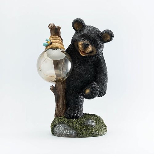 Miniatura 8 de Estatuas de jardín con luz decorativa de oso, estatua solar de oso exterior, decoración de jardín de animales, decoración divertida para exteriores,