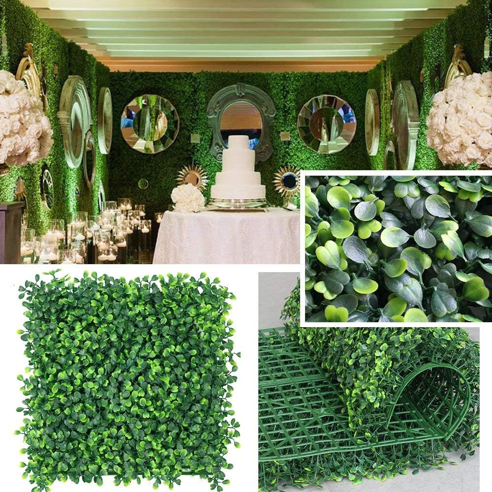 Exclusive Discount 80% Offer · Petgrow · Artificial Boxwood Panels Topiary Hedge Plant, Privacy Artificial Hedge Screen Suitable for Outdoor, Indoor, Garden, Fence, Backyard and Christmas Decor (12PCES)