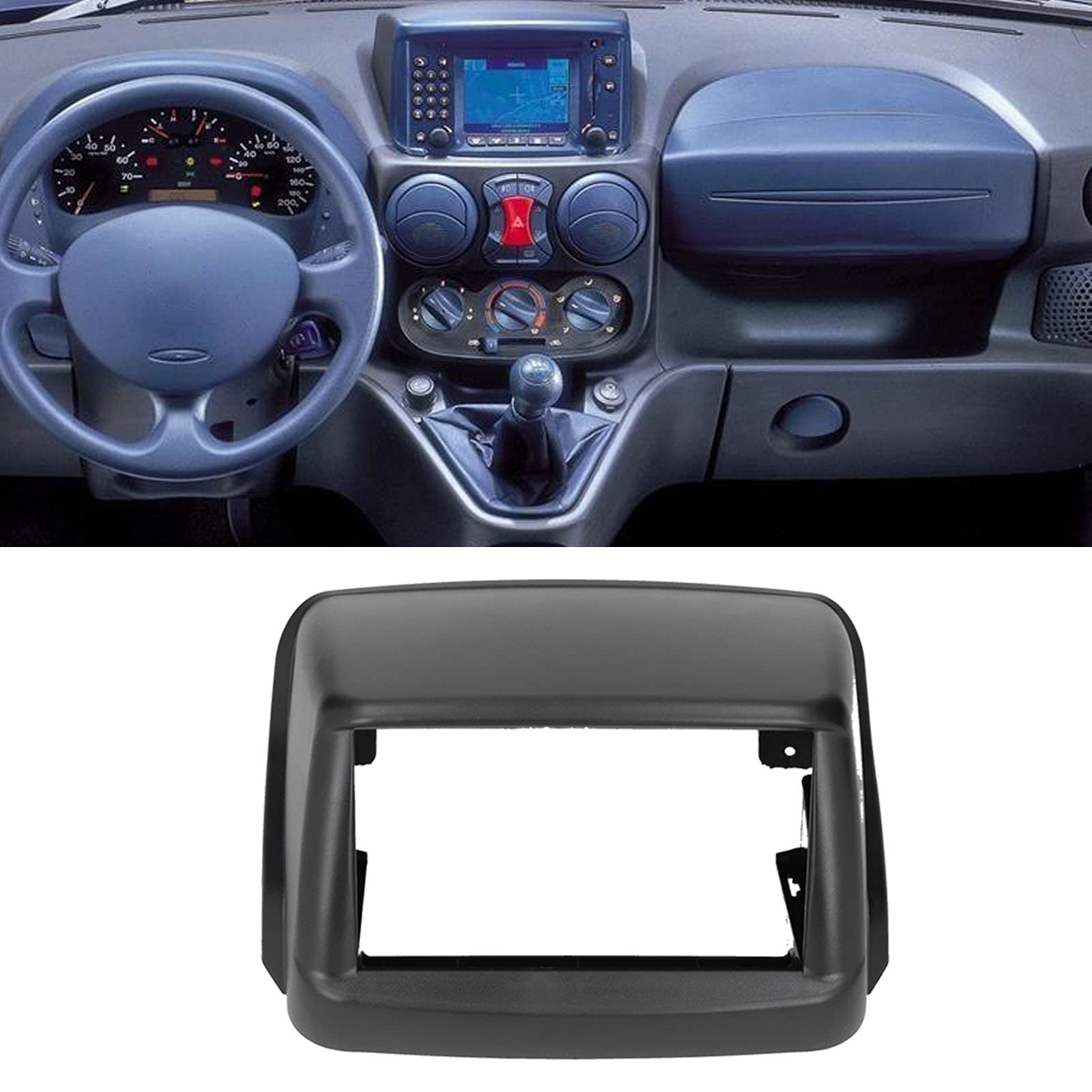 Panel estéreo Reproductor de 2din 7 pulgadas, Marco 2din para tablero de coche Compatible con sistemas de navegación Para fiat doblo 2002-2017