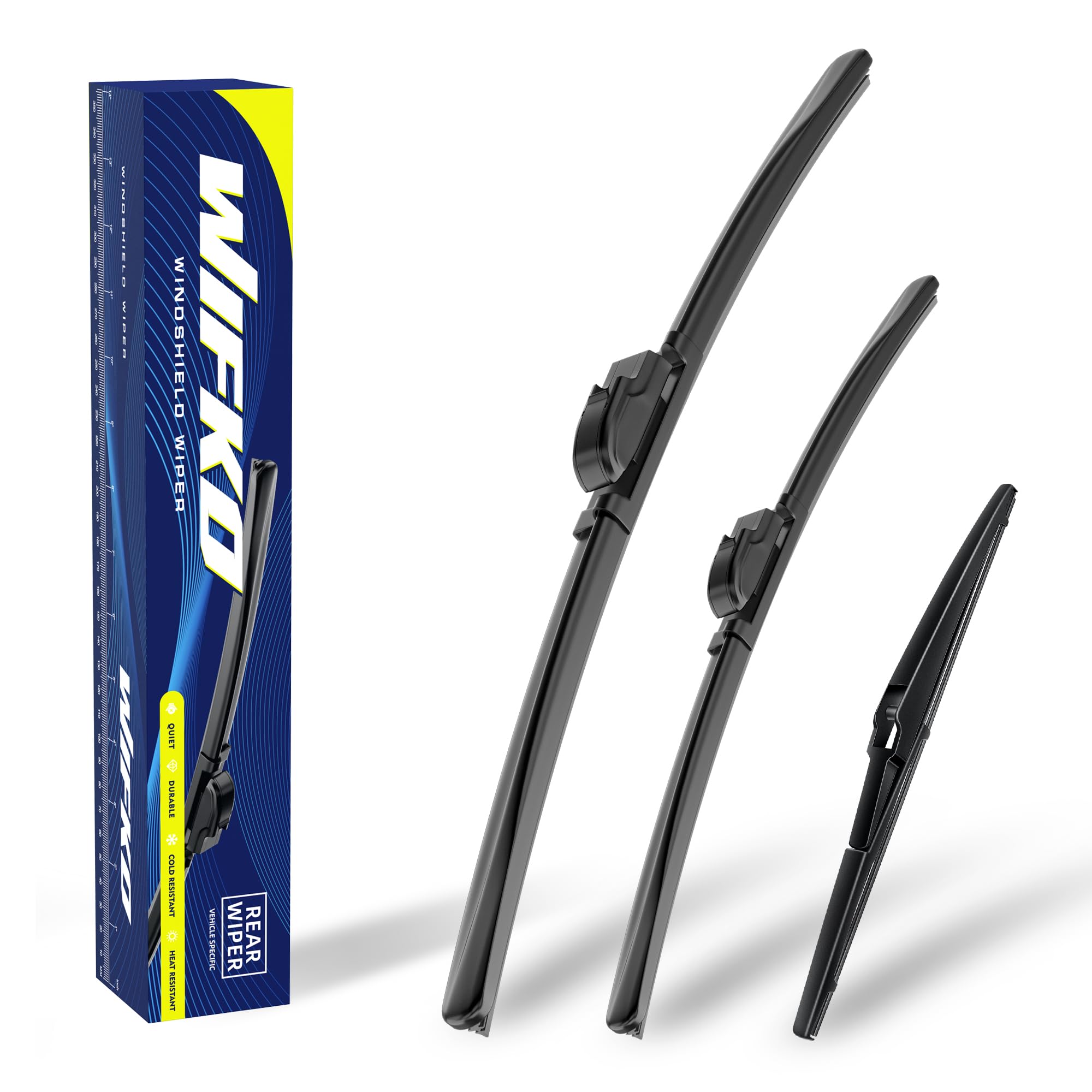 Wifko Scheibenwischer Kompatibel für Toyota Corolla Verso 2004-2009, Wischerblätter Vorne + Hinten, Set Frontscheibenwischer und heckscheibenwischer, Auto Scheibenwischer Zubehör