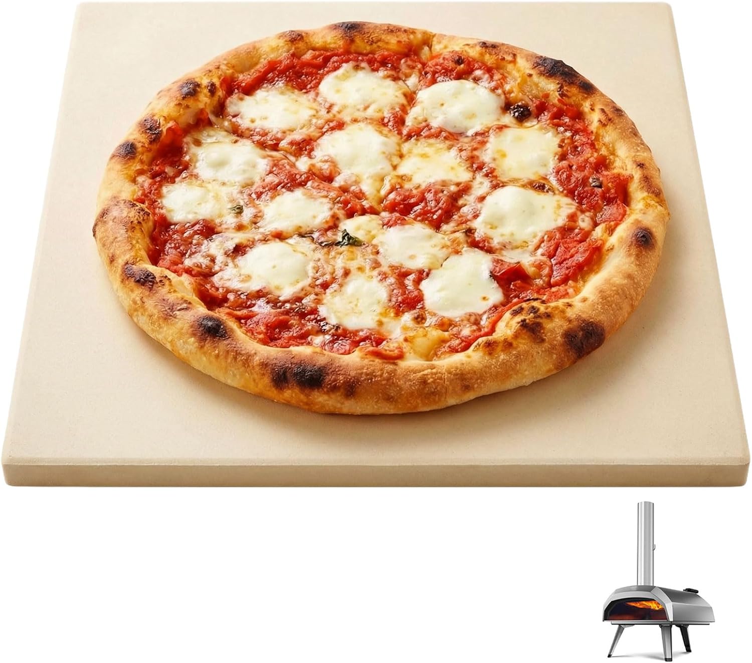 13.2" Square Pizza Stone for Ooni Karu 12 Pizza Oven, High-Quality Cordierite Grill Plate Accessories Pizza Baking Stone for Oven/Grill, Thermal Shock Resistance, Ideal for Bread and Cookie