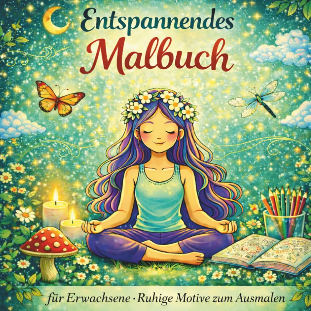 Entspannendes Malbuch für Erwachsene: Ruhige Motive zum Ausmalen mit Tieren, Natur, Blumen und gemütlichen Szenen