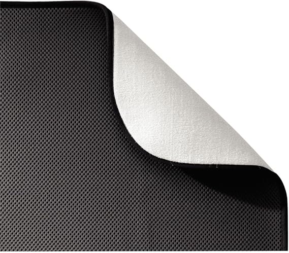 iDesign iDry Fabric Mini Kitchen Countertop Absorbent Dish Drying Mat , 18 x 9 - Black