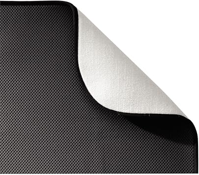 iDesign iDry Fabric Mini Kitchen Countertop Absorbent Dish Drying Mat , 18 x 9 - Black
