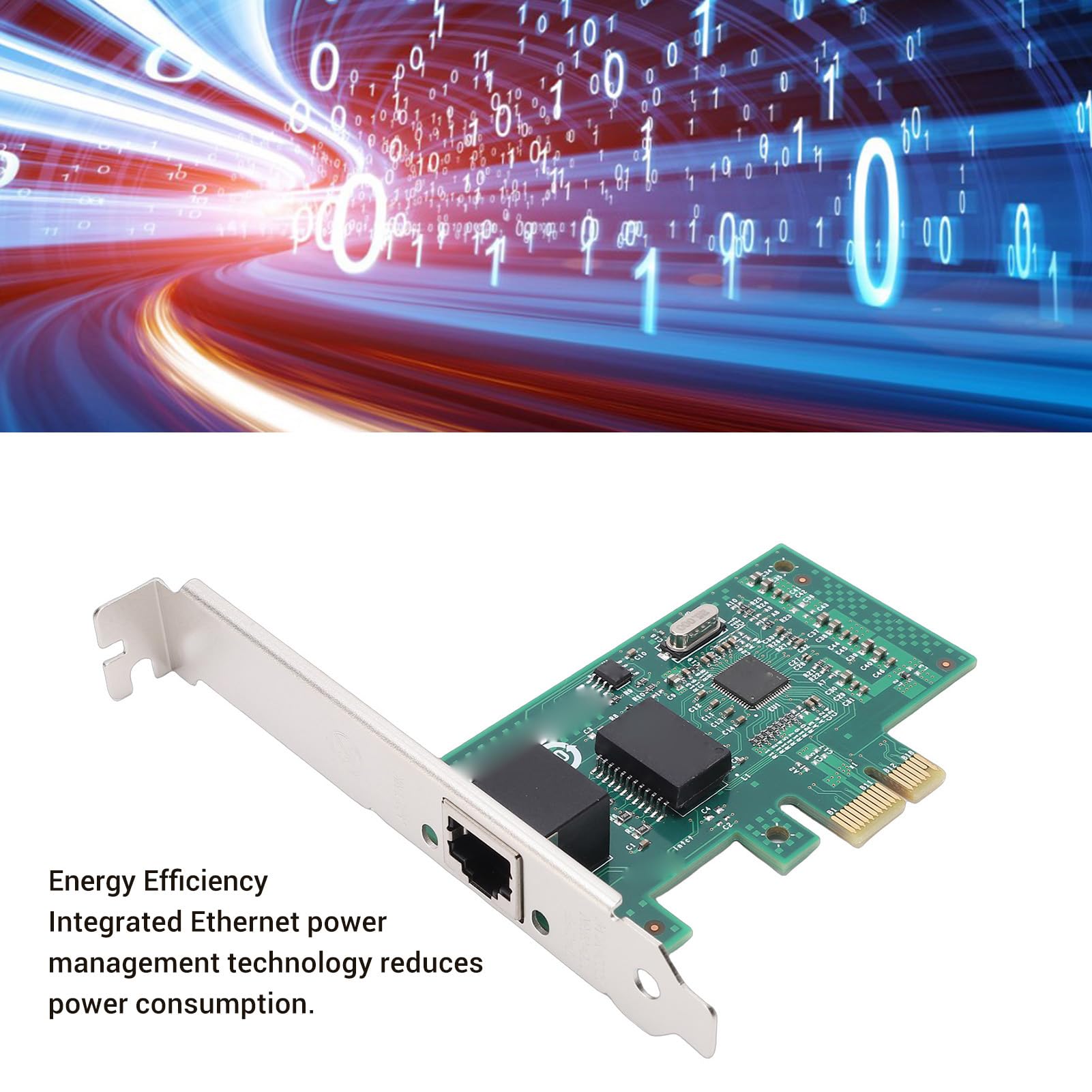 XUMIUZIY Carte Réseau Gigabit Ethernet, Interface PCIe 2.0 X1 RJ45 avec Contrôleur 210AT, Prise en Charge SUSE Freebsd, pour Serveurs, Ordinateurs de Bureau, Dispositifs de Contrôle