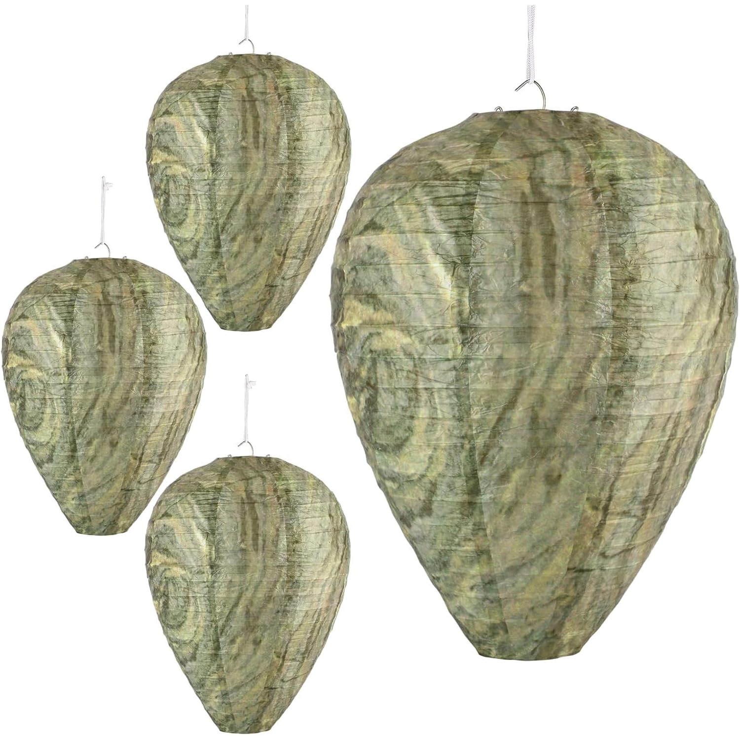 4pcs Nido de Avispas Señuelo, Colgar Nido de Avispas Falsas, Repelente de Avispas, Disuasor Avispas, Linterna de Avispa, Se Utiliza en Hogares y Jardines al Aire Libre para Repeler Avispas (Verde)