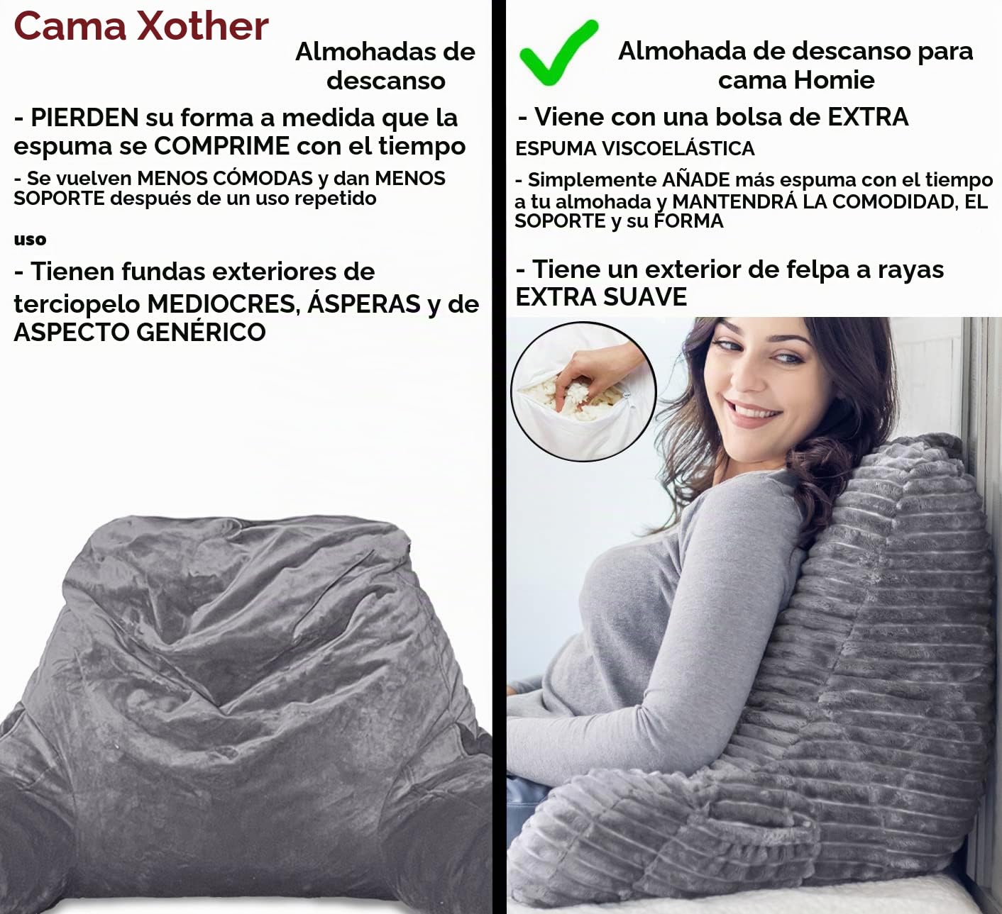 Homie Almohada para Reposo en Cama de Lectura de Primera Soporte para la muñeca, Tiene reposabrazos