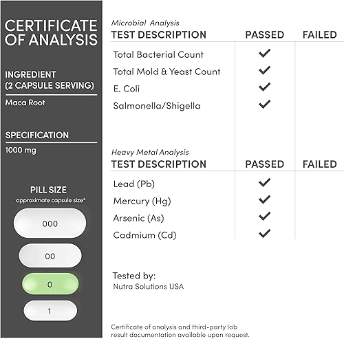 Miniatura 5 de Cápsulas de raíz de maca para mujeres y hombres, 300 unidades (1,000 mg de polvo de maca negra, roja y amarilla por porción) cultivadas en Perú