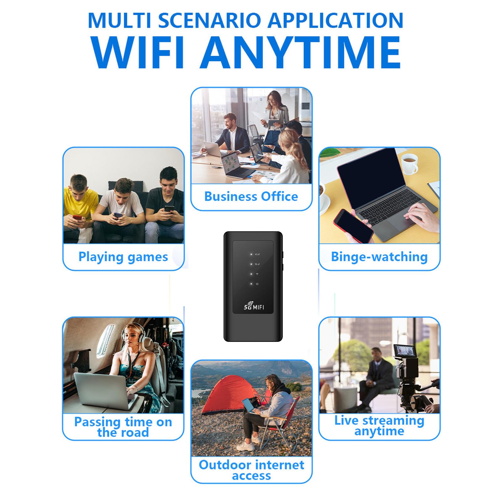 Cryfokt 5G WiFi Hotspot Portable Router 2.77Gbps for Travel Business