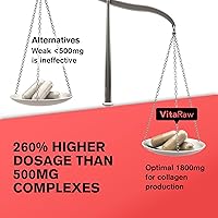 Vista 3 de Píldoras de colágeno de 1800 mg - Suplementos de colágeno múltiple (tipos I, II, III, V y X) píldoras de péptidos de colágeno alimentados con pasto