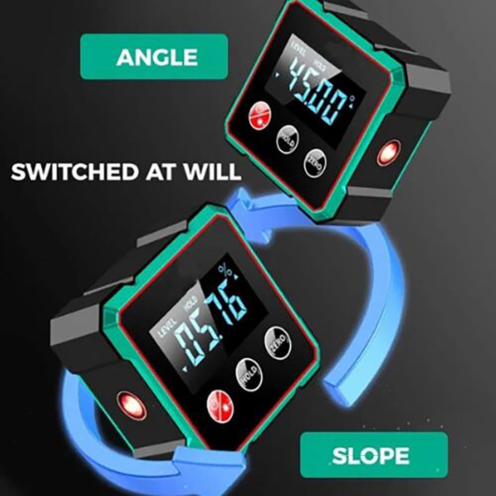 Buscador de ángulo Digital magnético con láser electrónico, Herramienta de búsqueda de ángulo aneedbaby,Nivel Digital con Pantalla LCD,Nivel de láser magnético Fuerte Recargable