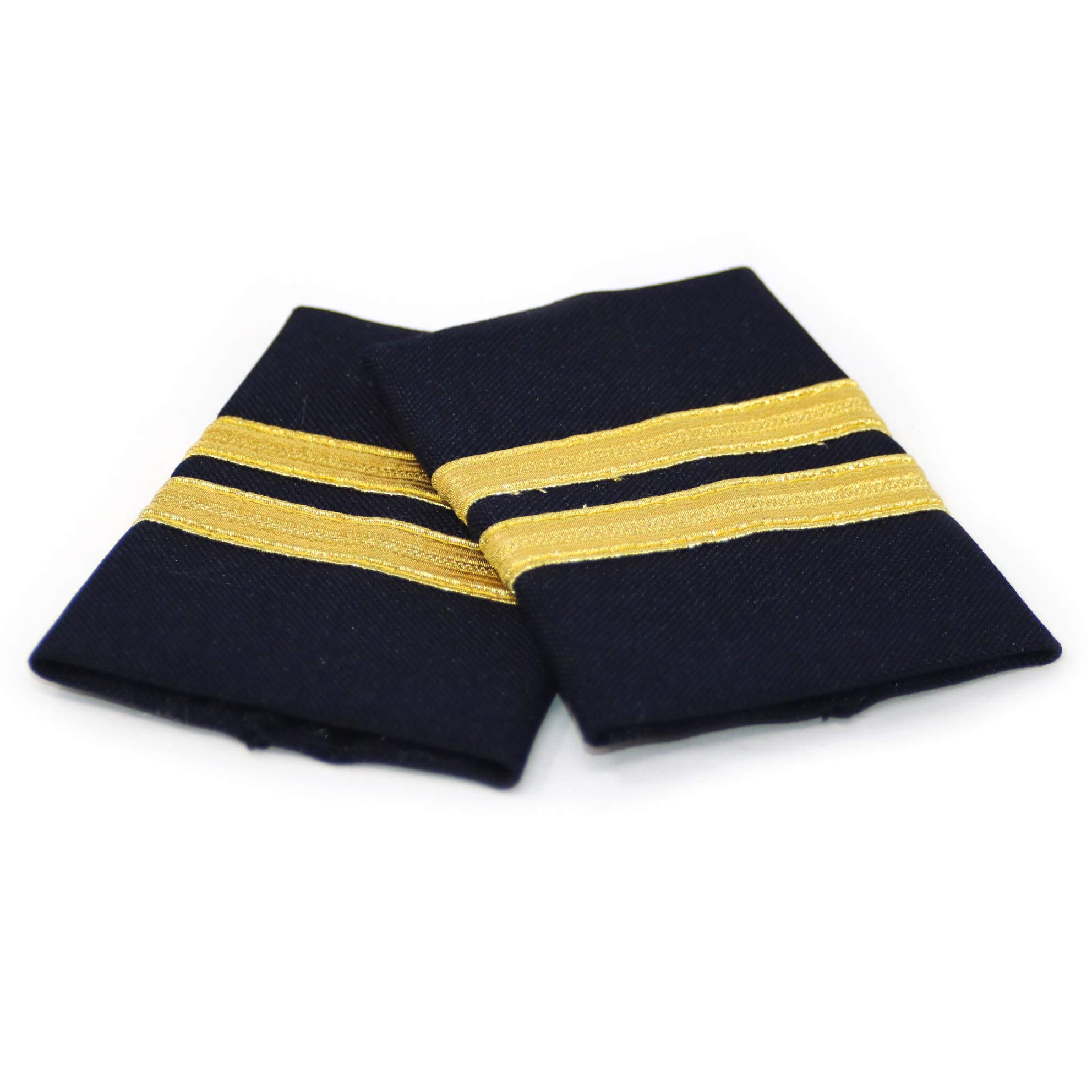 Aero PhoenixProfessional Pilot Uniform Epaulets - Two Bars - Gold Metallic on Dark Navy, Navy