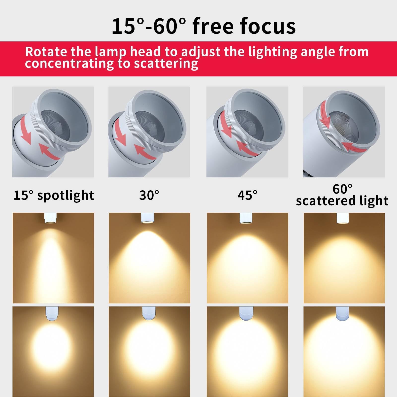 Luci da parete e da soffitto LED COB "ESCOP" Orientabile con angolo di illuminazione regolabile 12W