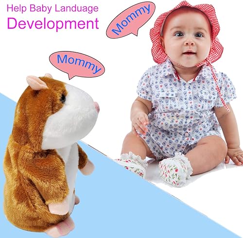 Miniatura 3 de M-jump Hámster parlante repite lo que dices mimetismo para mascotas, juguete de peluche con función interactiva, regalo para cumpleaños de niños y