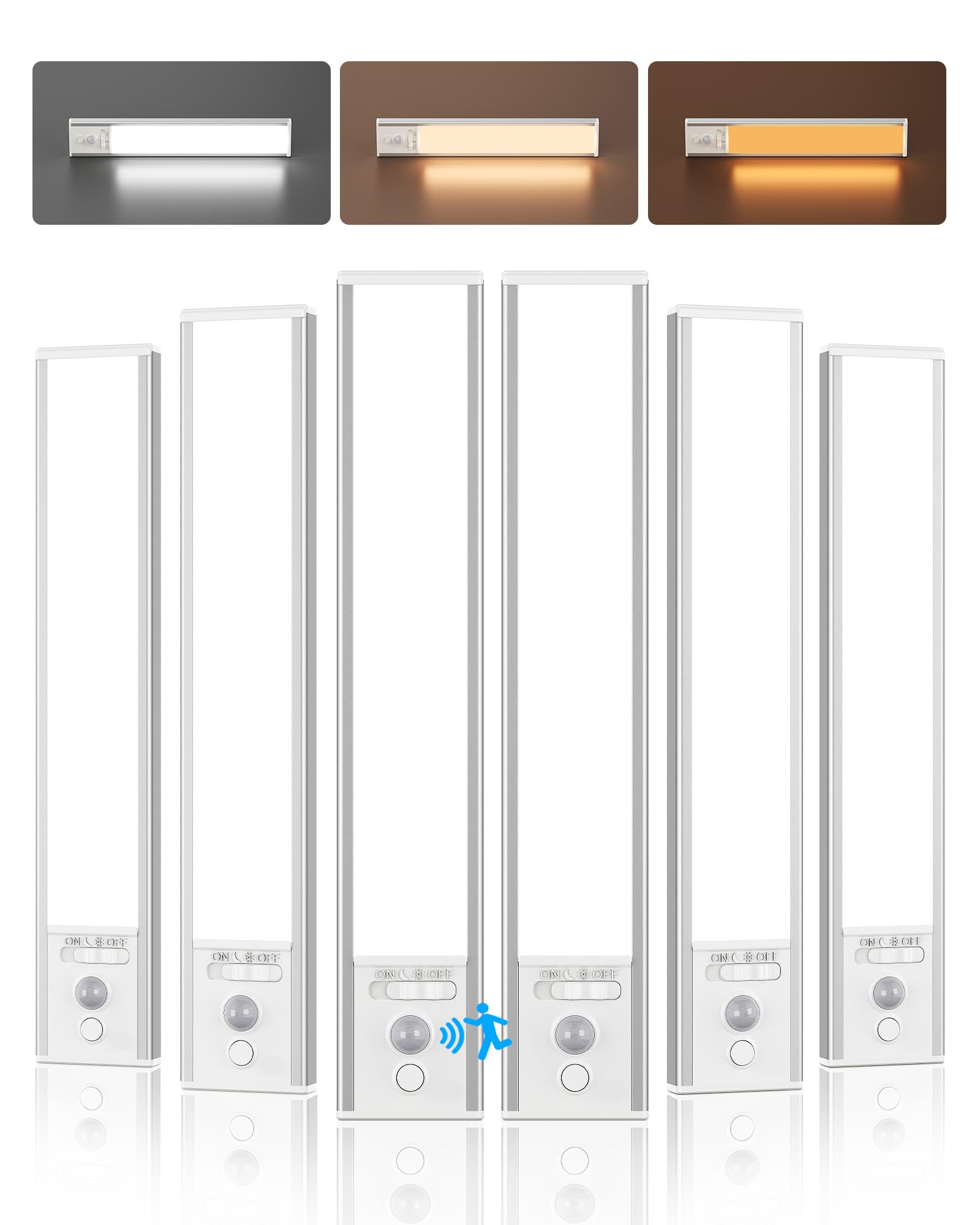 Luz Led con Sensor de Movimiento, 2400 mAh Lámpara Led Recargable