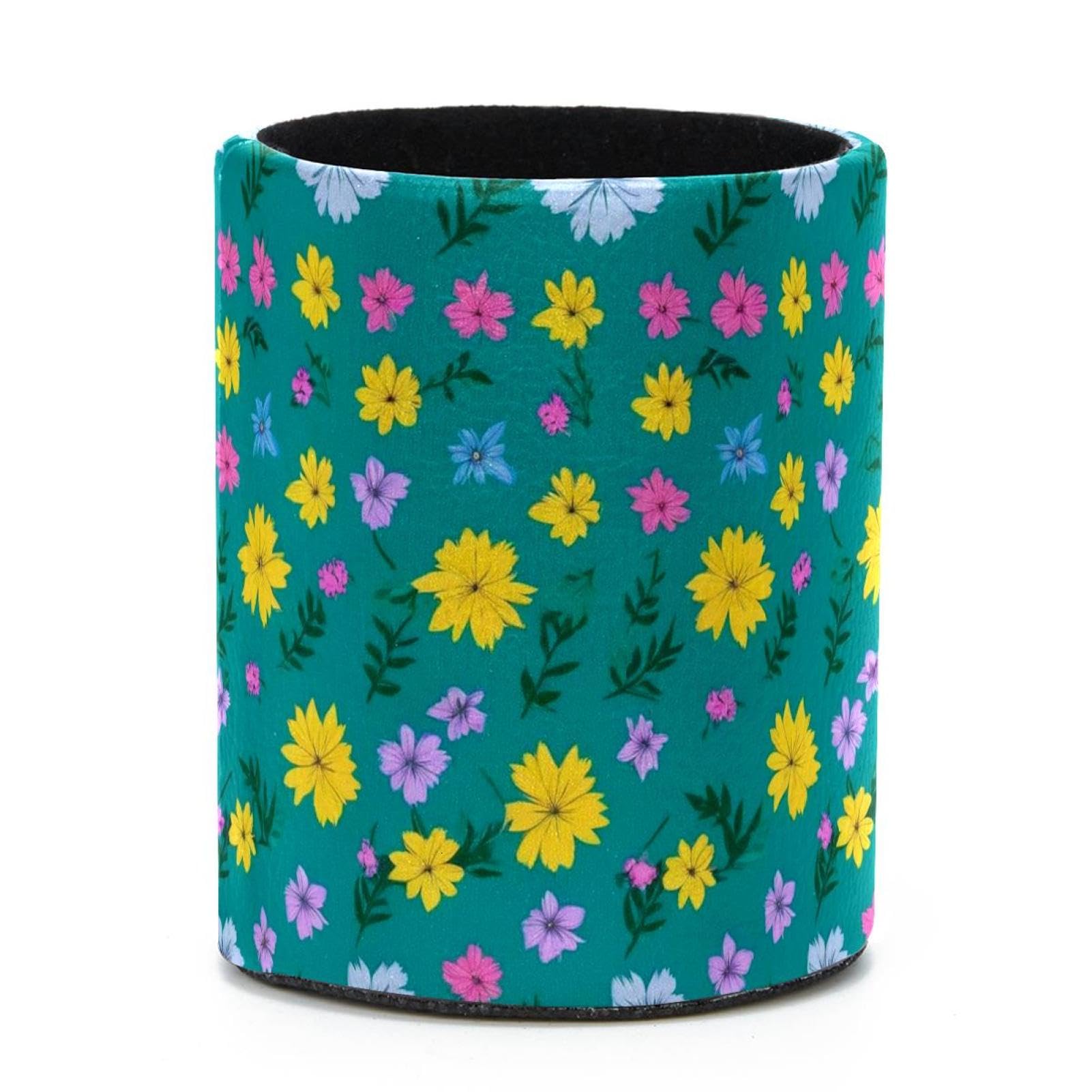 VAPOKF Round Pencil Holders for Desk, Aesthetic Flower Pen Holders Pen Pot Makeup Brushes Storage Desktop Stationery Supplies Organiser for Home Office