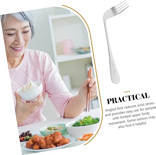 Miniatura 8 de Healeved Tenedores para discapacitados para uso comer, vajillas ergonómicas para hombres ancianos, pacientes que ayudan a autoalimentarse, vajilla