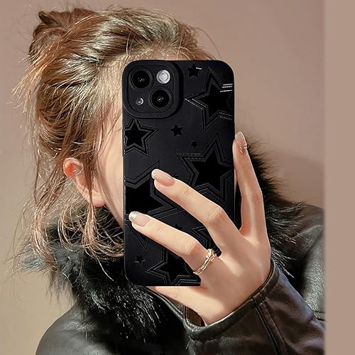 Miniatura 5 de Lovmooful Funda compatible con iPhone 15, diseño de mariposa y corazón, negro, para niñas y mujeres, TPU suave a prueba de golpes, para iPhone 15,