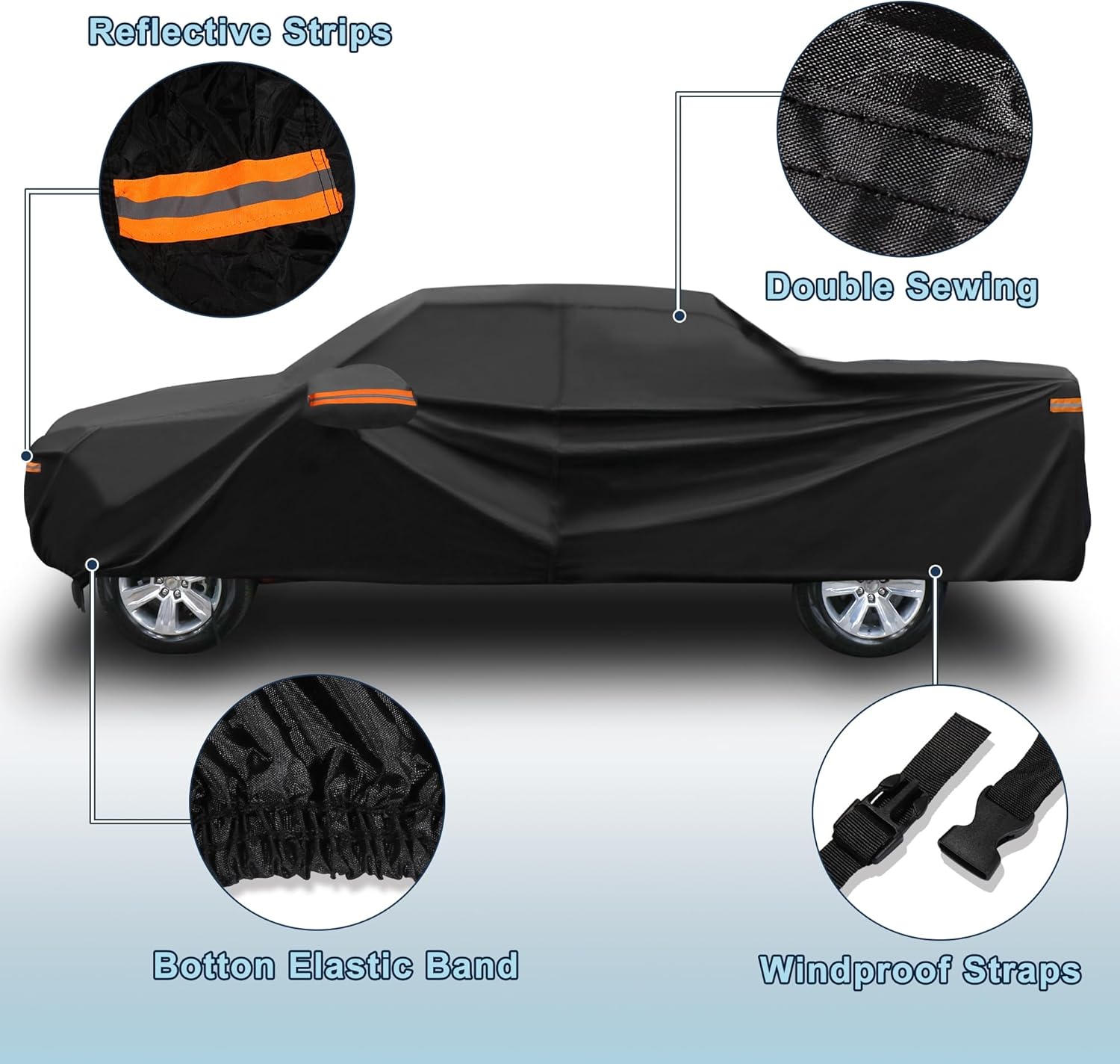 Car Cover Waterproof Custom Fit for Toyota Tacoma All Weather for Automobiles Outdoor Snow Sun Dust UV Protection Full Exterior Cover with Door Zipper
