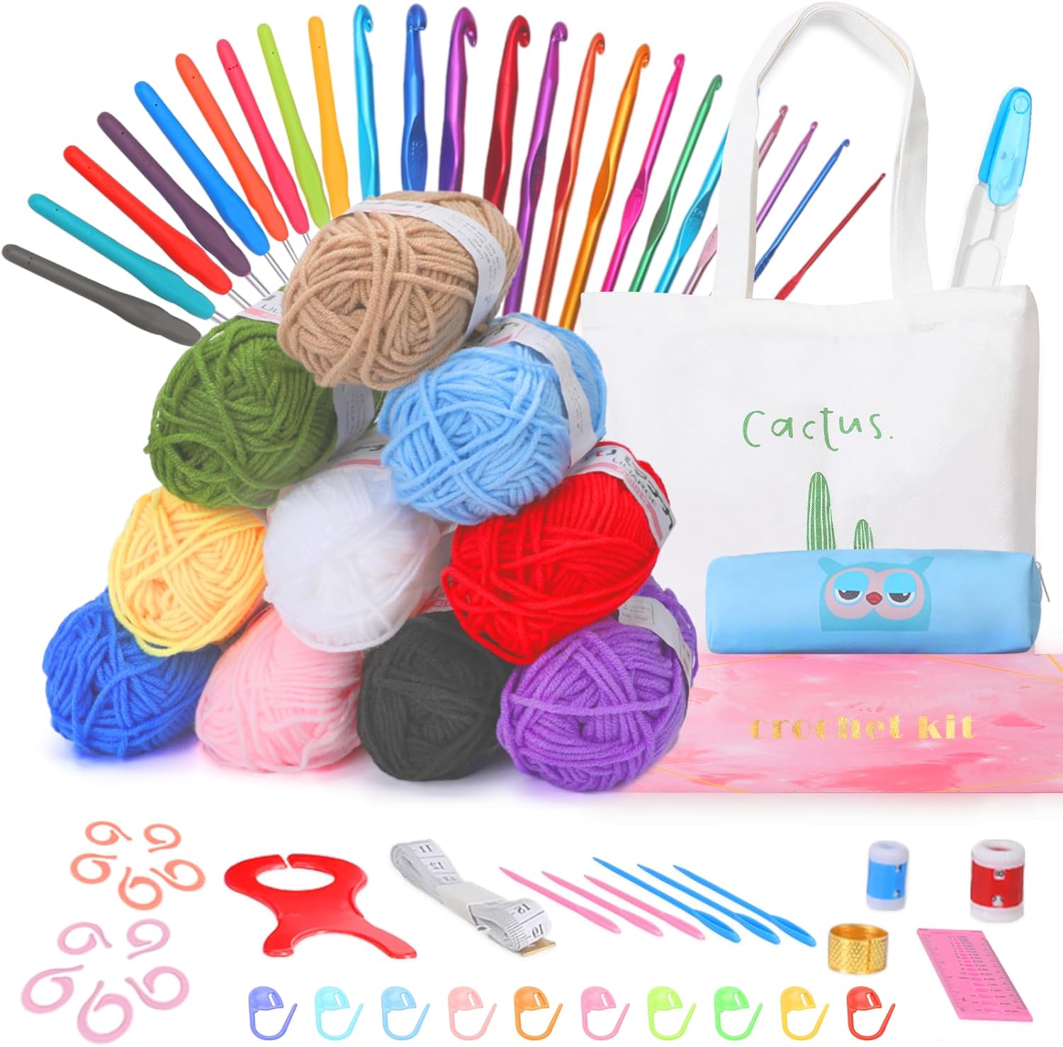 Crochet Kits for Beginners with Case, 78PCS Crochet Hooks