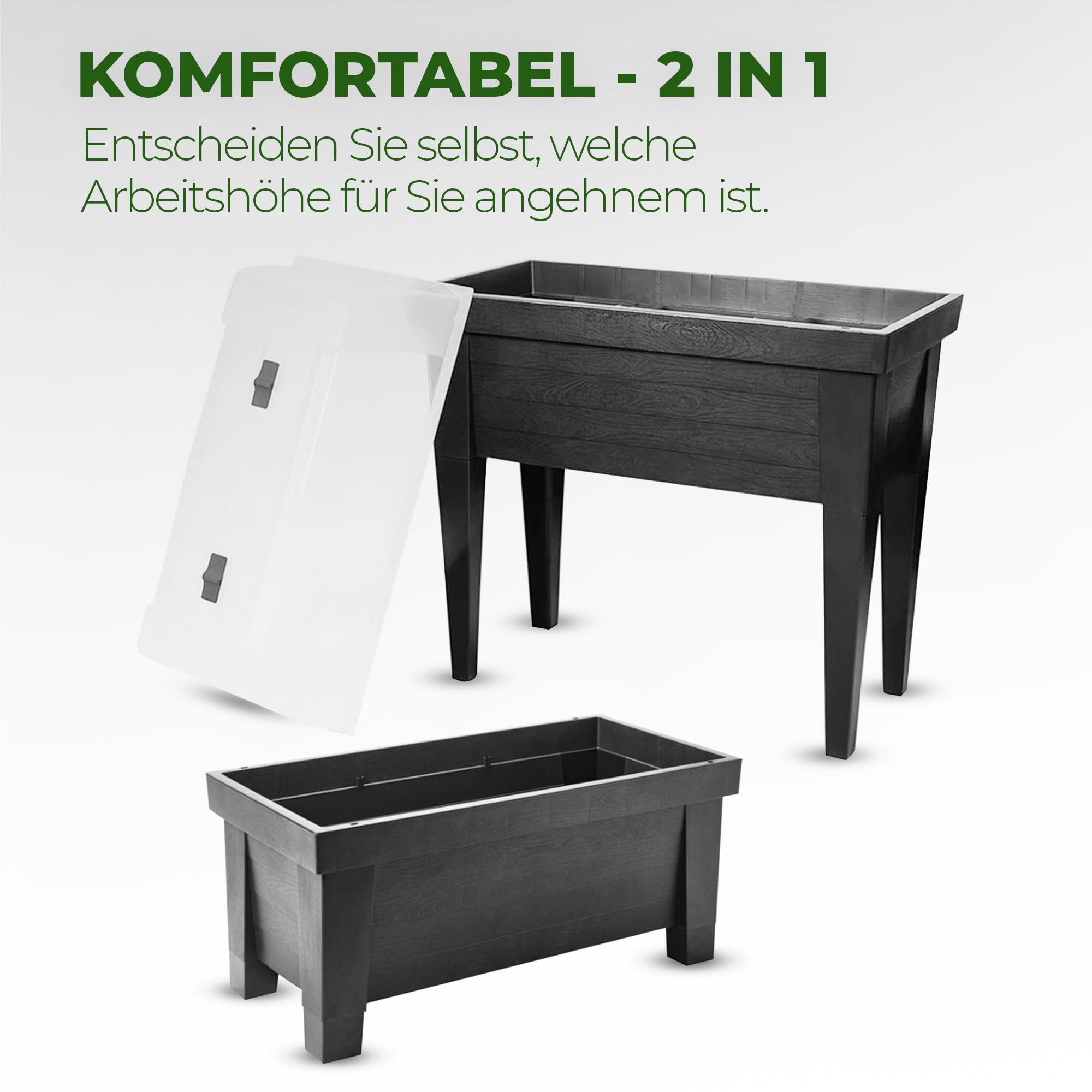 Bestlivings Maxi Hochbeet mit Haube 100x50x107cm, Frühbeet für Balkon und Garten mit Einstellbarer Belüftung, aus UV-beständig und wetterresistent