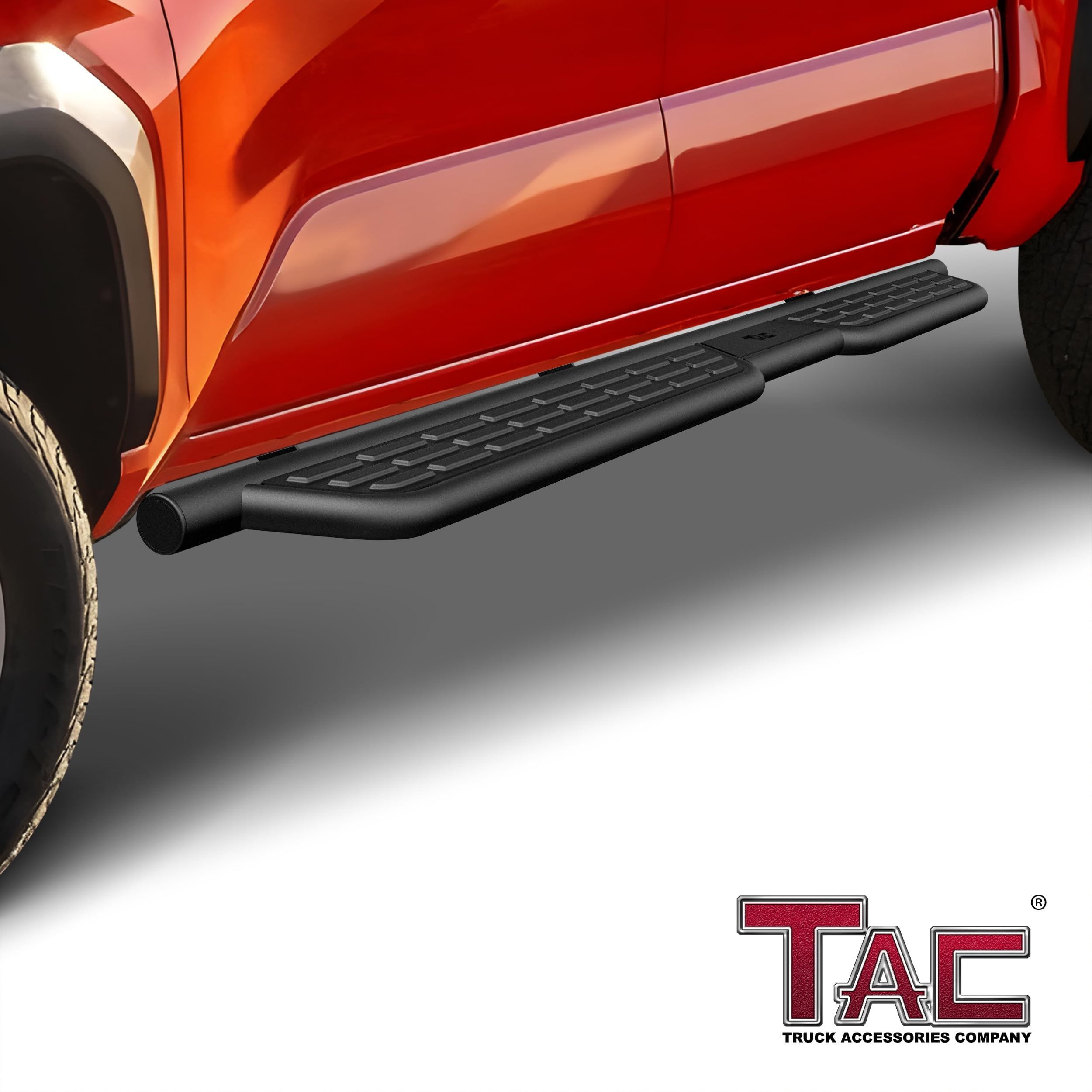 TAC Summit Running Boards Compatible with 2024-2025 Toyota Tacoma Double Cab| Side Steps| Nerf Bars| Step Rails| Pickup Truck Off-Road Exterior Accessories| Fine Texture Black (2pcs)
