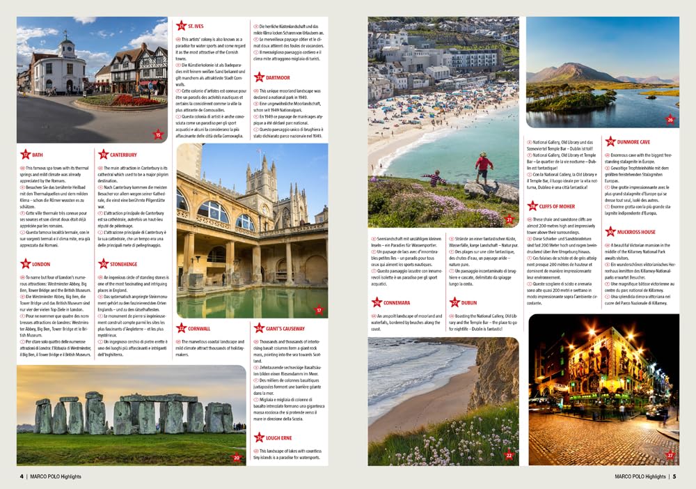 MARCO POLO Reiseatlas Großbritannien, Irland 1:300.000: Straßenatlas und Autoatlas mit Europa in 1:4,5 Mio. Spiralbindung