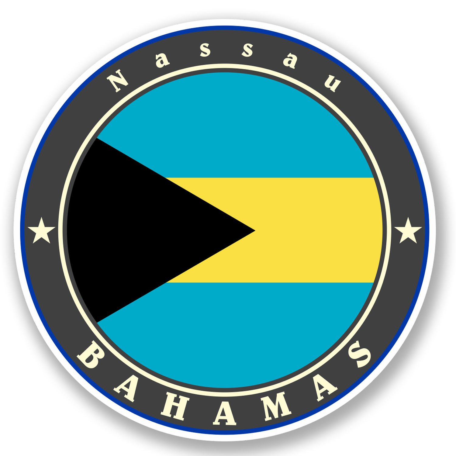 Destinationvinyl Multi 2 X 10Cm Nassau Bahamas Vinyl Sticker Bike Laptop Car Flag Luggage Tag Fun #5039 (10Cm X 10Cm)