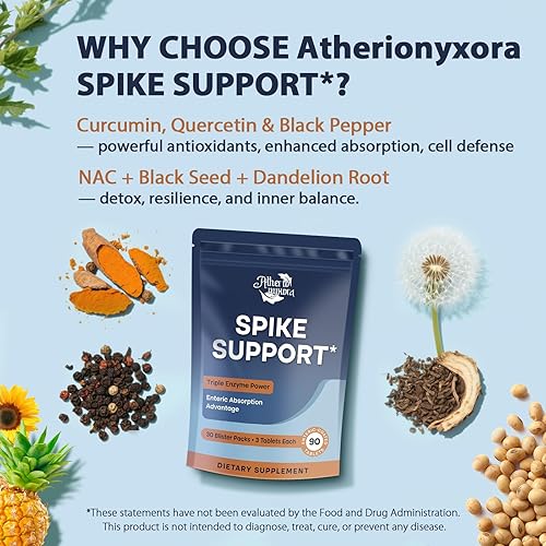 Miniatura 5 de Spike Detox - Suplemento de nattoquinasa 10,000 FU con serrapeptasa 18,000 SPU y bromelina 800 GDU - Fórmula multienzimática sistémica 3 en 1 para