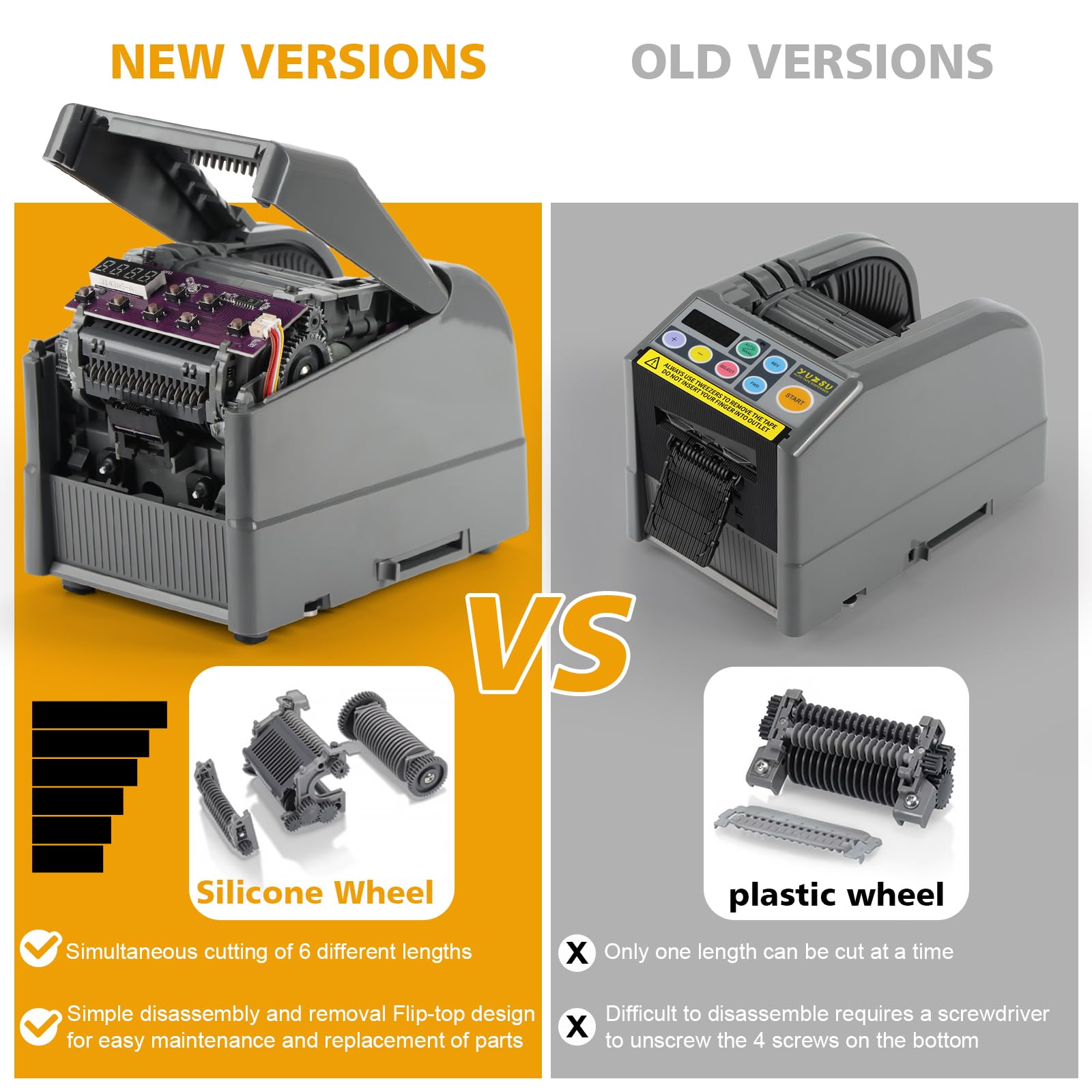 Verbesserte Bandschneidemaschine, automatischer Bandabroller, 6-60 mm Breite, 5-999 mm Länge, ideal für Business & Home