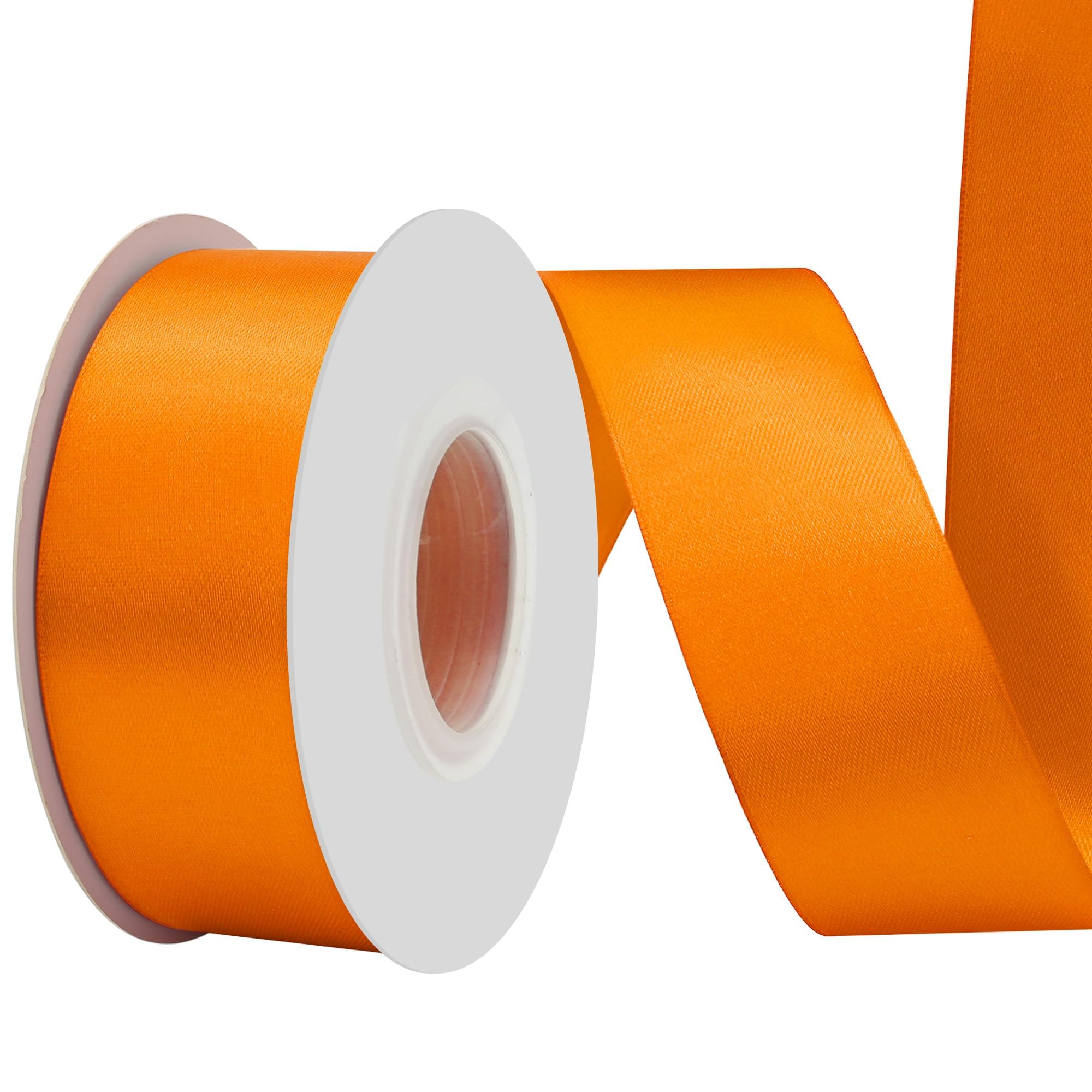 BVIEAKD 53mm Wide 22m Double Face Orange Satin Ribbon Fabric Ribbon for Gift Wrapping Very Suitable for Weddings Decoration Bouquet Balloons Arts Craft Sewing Hair Bow Invitation - Image 2
