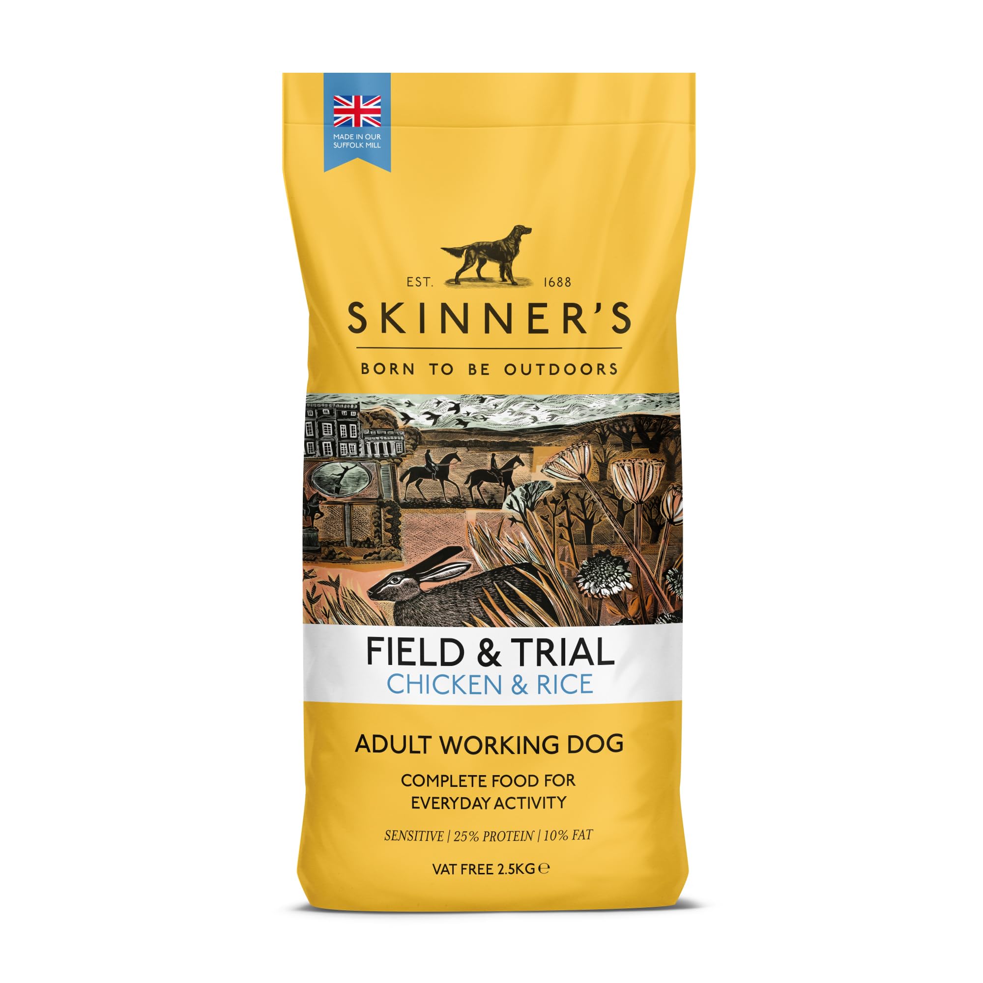 Skinner's Field & Trial Complete Dry Adult Working Dog Food Chicken and Rice, 2.5 kg - 1