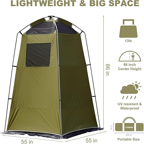 Miniatura 6 de Vidalido Tienda de ducha para acampar al aire libre, fácil instalación, tienda de campaña de privacidad, vestuario, tiendas de campaña portátiles