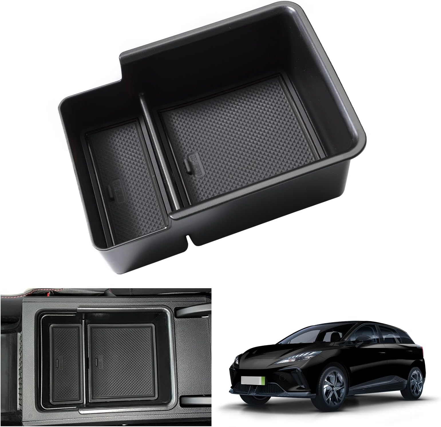 GAFAT MG 4 EV MG4 Electric 2022 2023 2024 Centre Console Storage Box, For UK RHD MG 4 From 2022- Armrest Organiser Tray Glove Box, MG4 EV Accessories (Black)