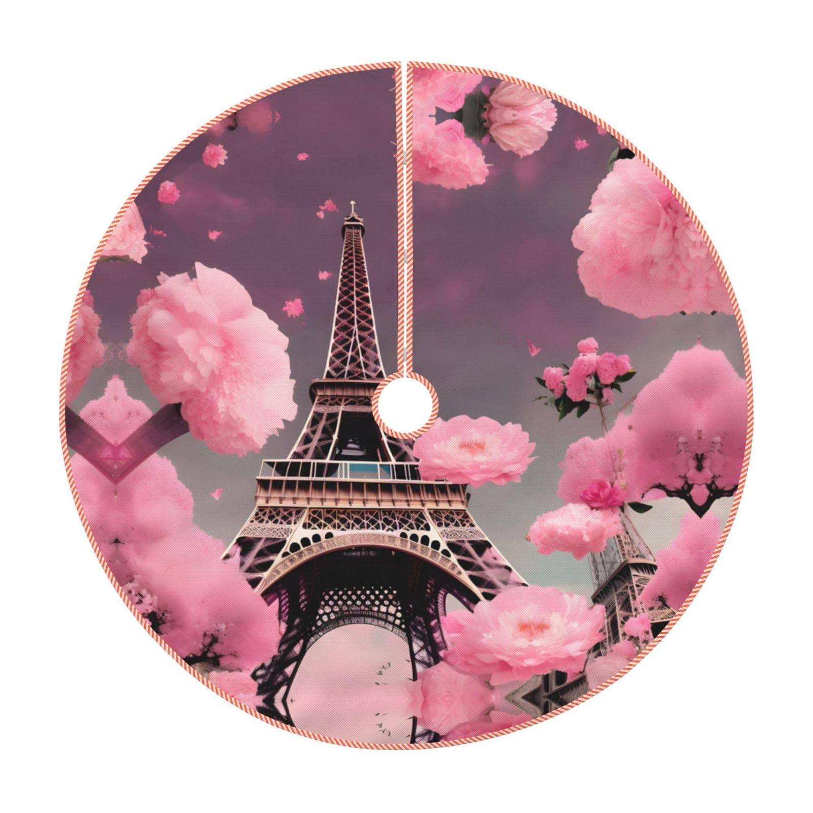 Jupe de sapin de Noël épaisse à imprimé floral de qualité supérieure Paris
