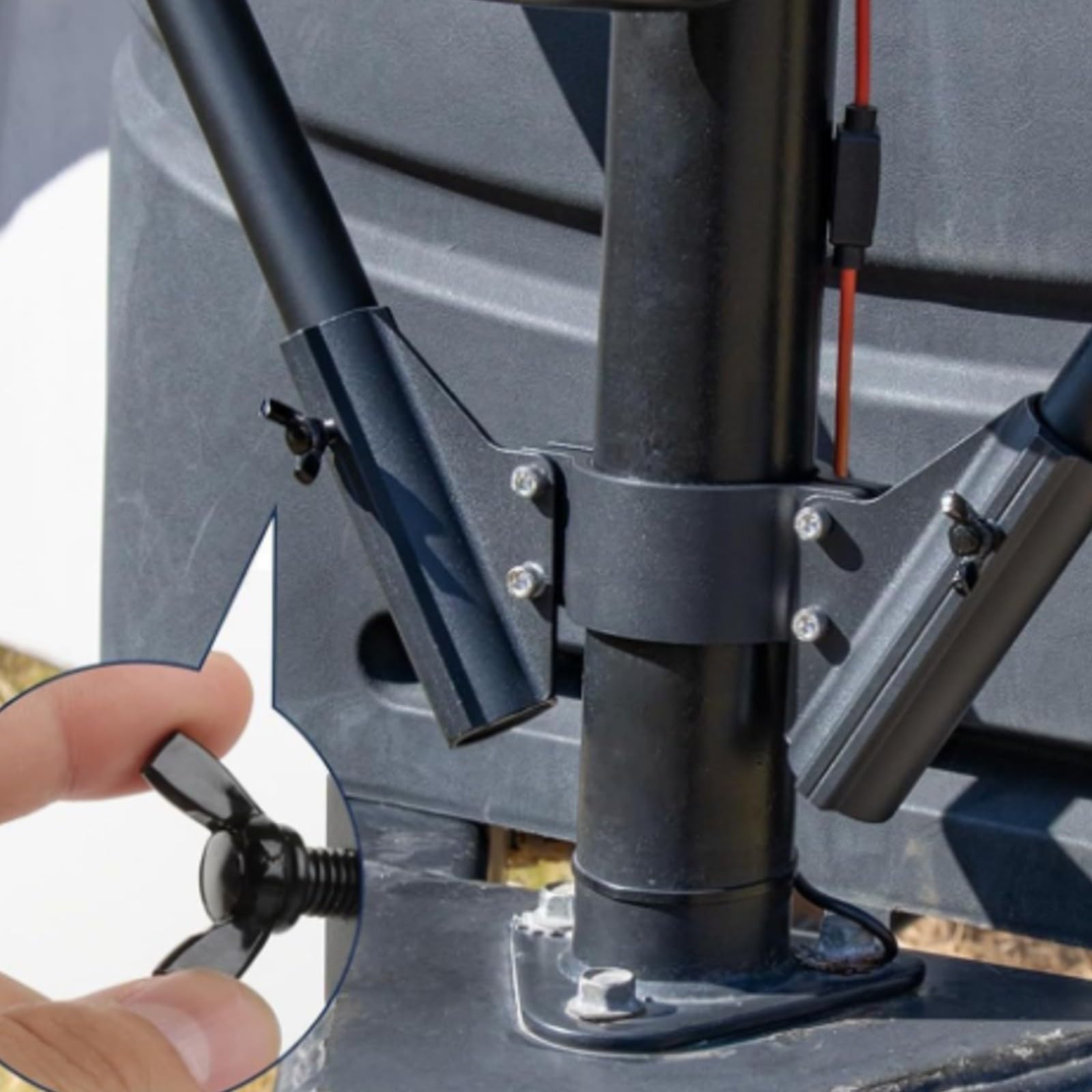 Support Drapeau Collier Serrage Cylindrique Compact Résistant Contre Intempéries pr Camping, Tailgating