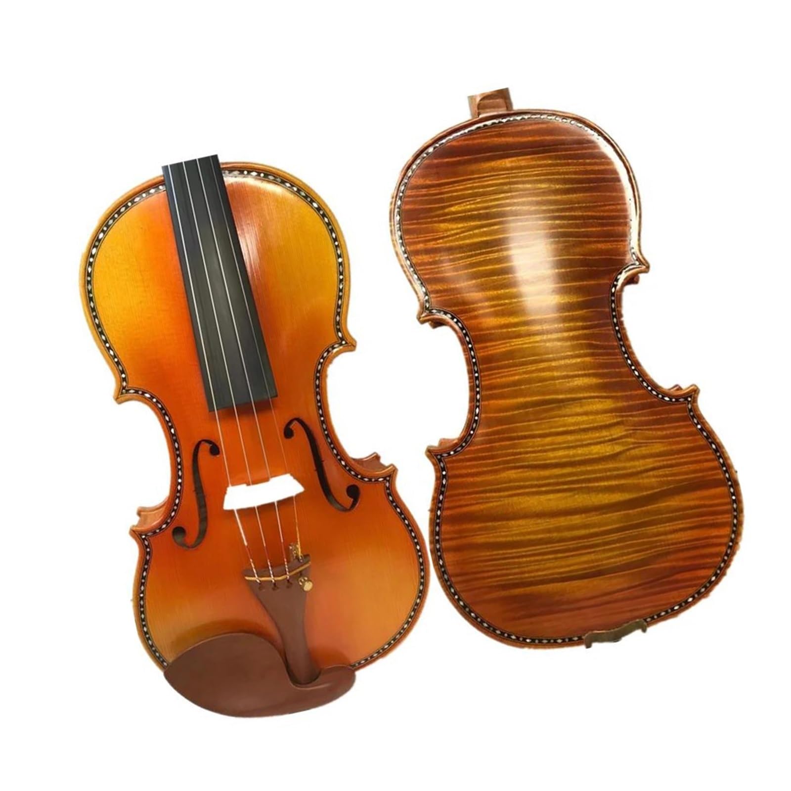 Violino Di Dimensioni Standard Con Pannello Posteriore Intarsiato A Fiamma Integrale Bellissimo Strumento A Corde Violino