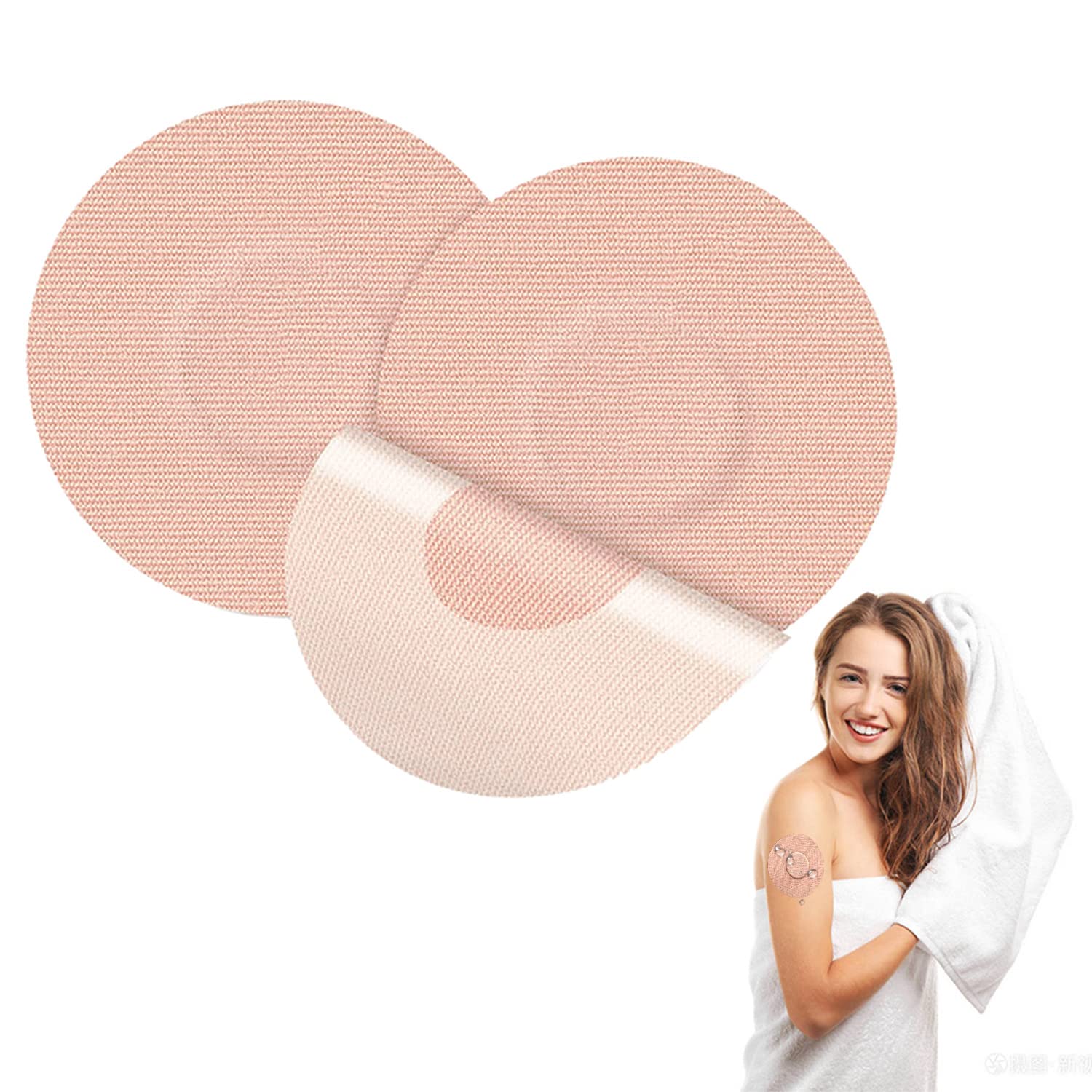 60 Pack Waterproof&Sweatproof Sensor Covers for Libre 1/2/3/Pro, Adhesive Patches for Freestyle Sensor,CGM Sensor Overpatch Tape-Compatible with Enlite-Guardian-Dexcom (Tan)