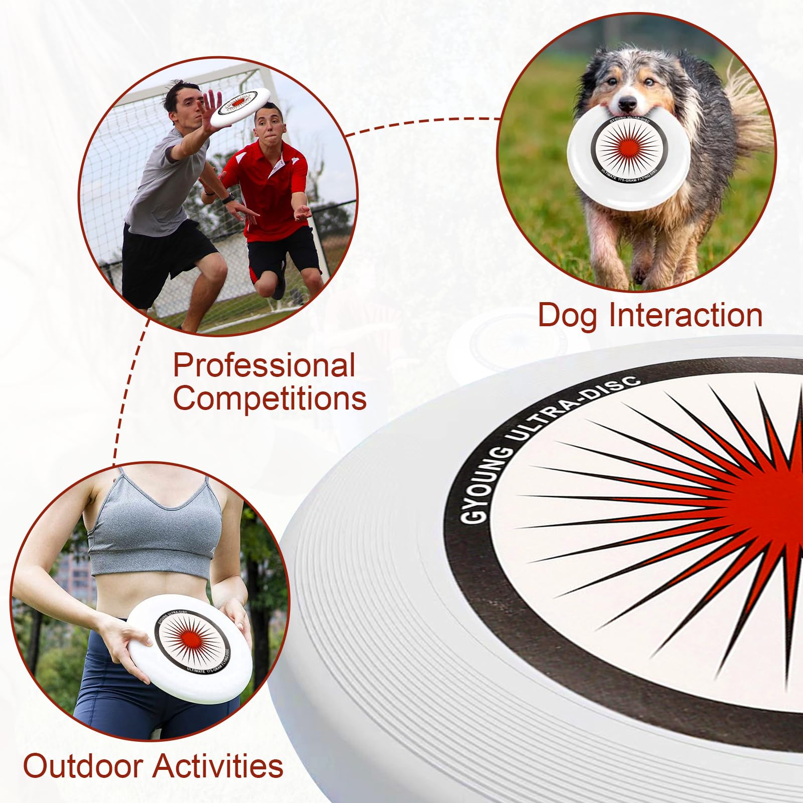 175g Frisbee de compétition, Frisbee sportif, Frisbee professionnel, Frisbee d'extérieur original, sports de plein air amusants, adapté aux joueurs professionnels et occasionnels (sac de rangement)