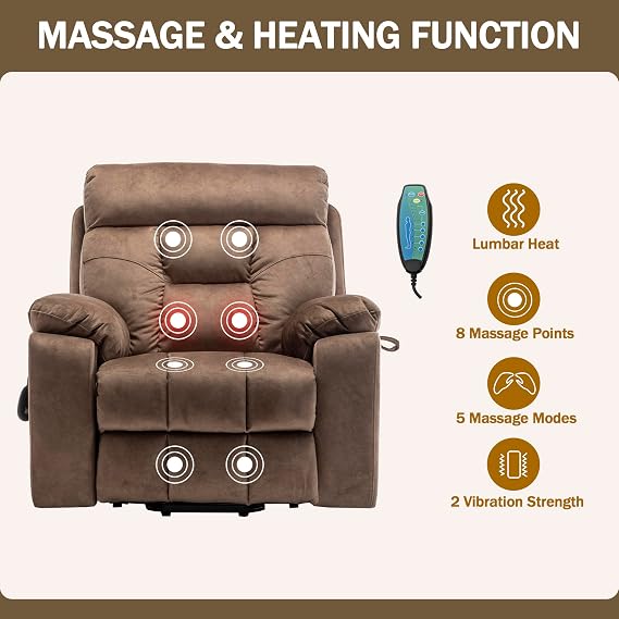 JIKFRIMA 26in Oversized Power Lift Recliner Chair for Elderly