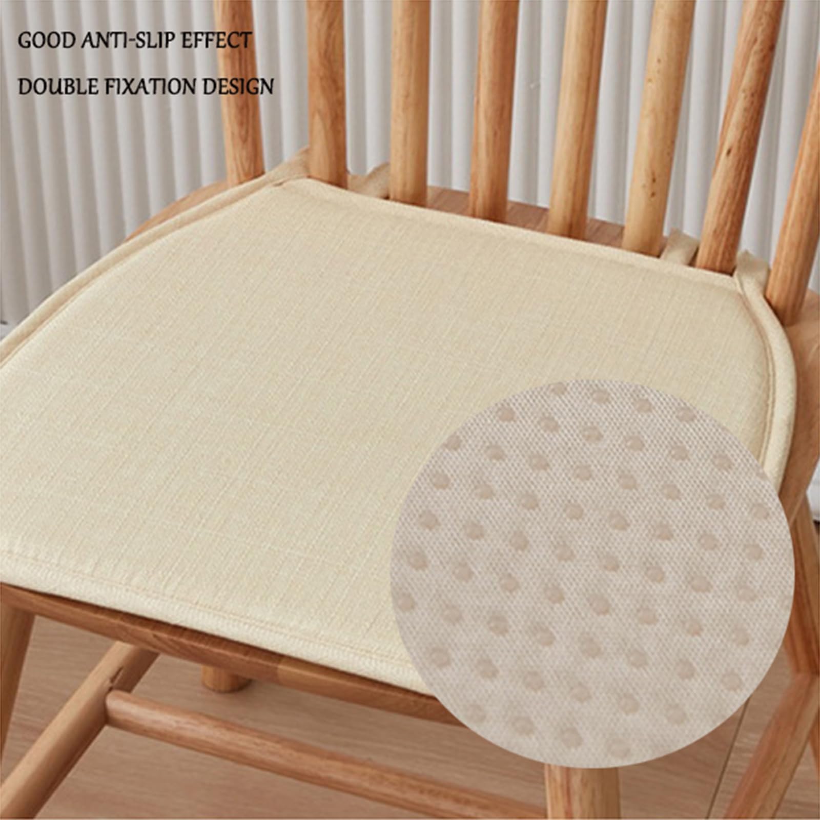 NZPOST Cuscini per Sedia in Cotone e Lino con Lacci, Comodi Cuscini per Cucina e Giardino, 42x40 cm, 2 Pezzi, Indo