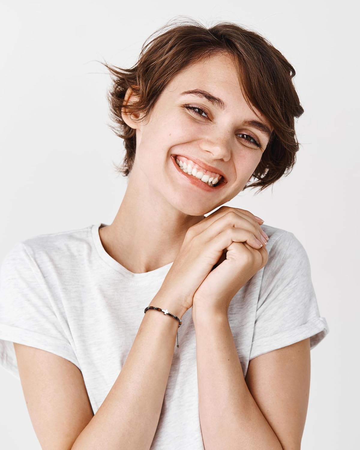 Christian Gifts for Women & Men Cross Bracelet with Loved Card Triple Protection Healing Stone Bracelet Positive Energy Gift for Teen on Birthday Graduation Christmas - Image 6