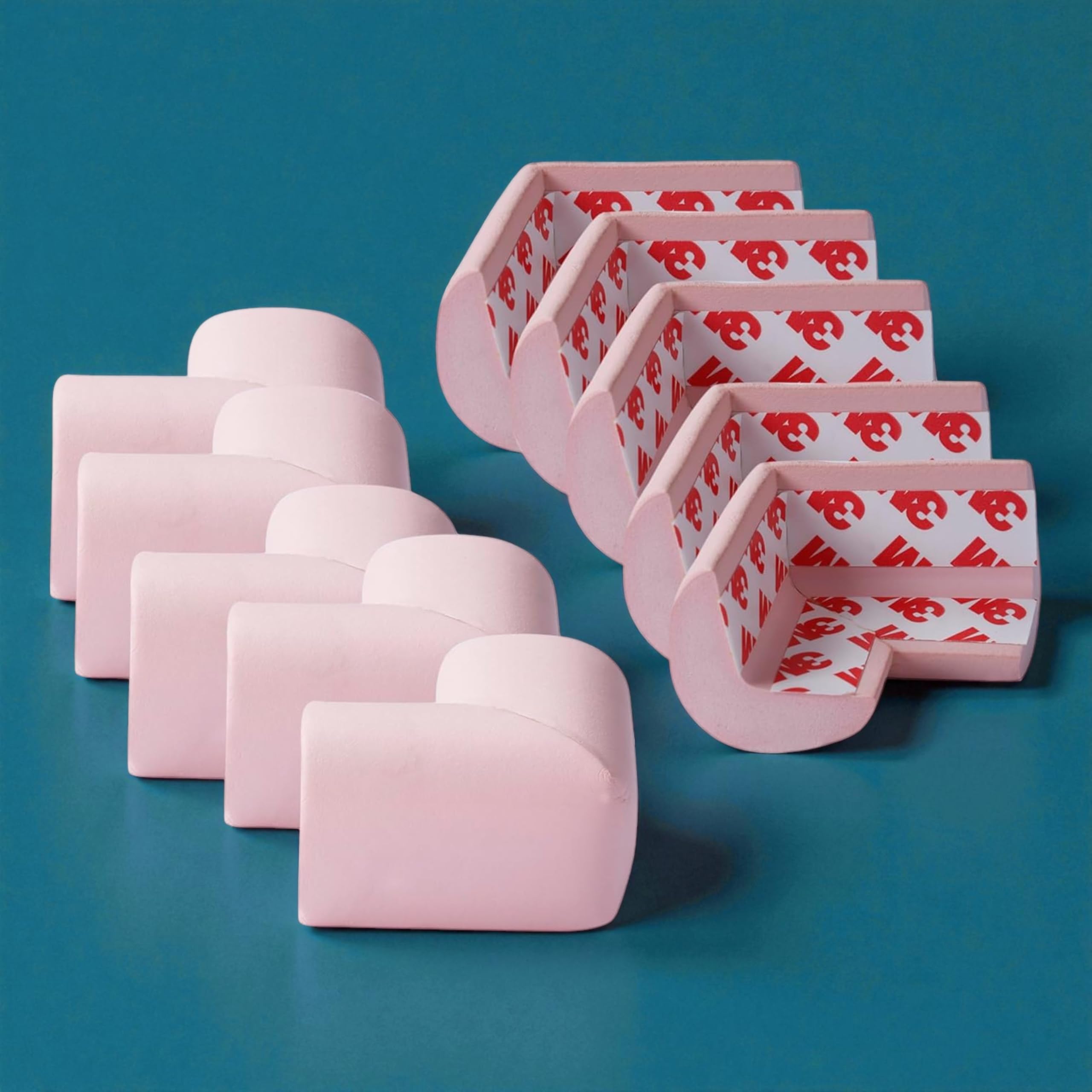Kiddery Baby Safety Corner Protectors | Nitrile Foam Edge Guards for Furniture, Tables & Sharp Corners | 3M Strong Adhesive| Pack of 10 (Plain, Rabbit, Aeroplane Design) (10, Pink, Standard)-image-2