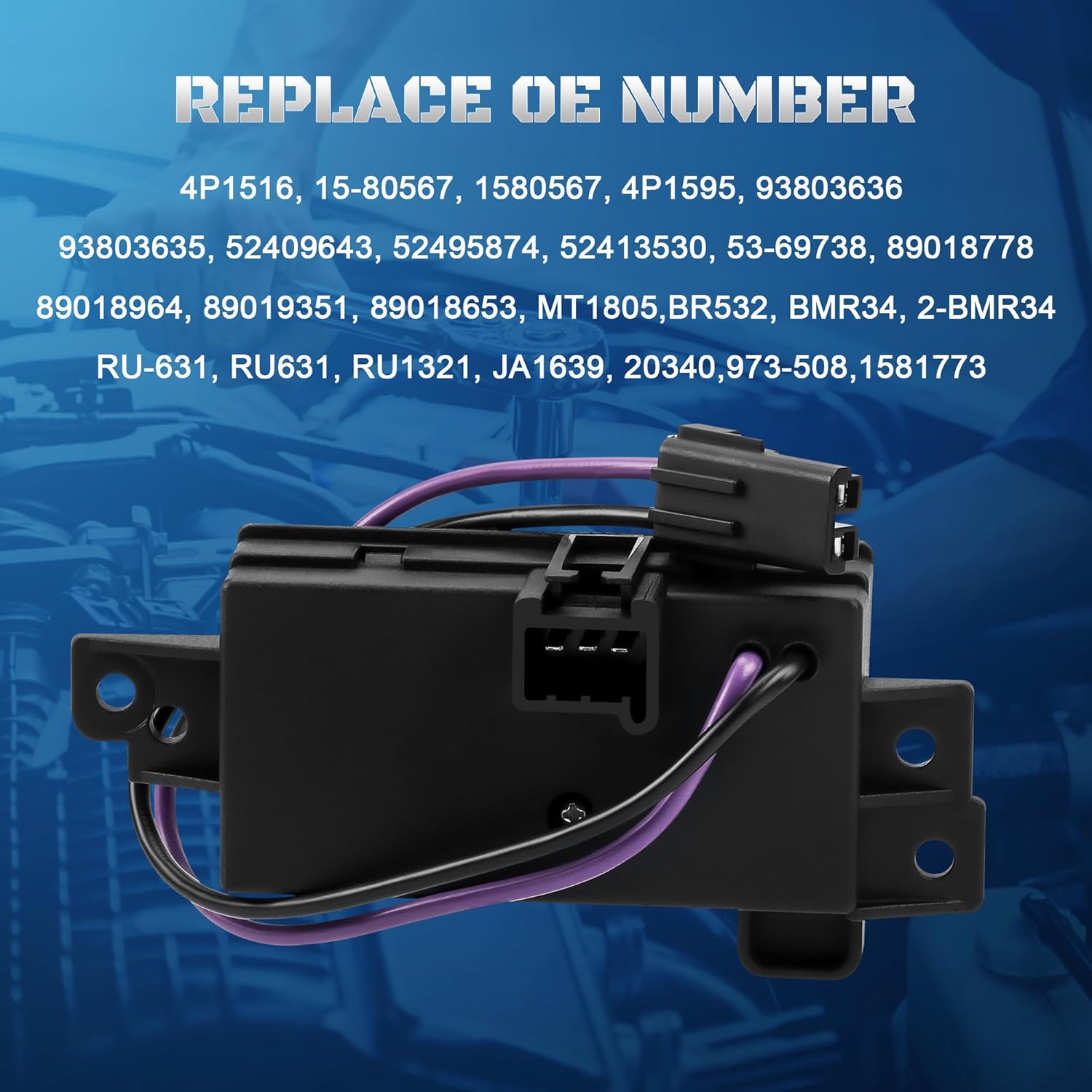 HVAC Blower Motor Resistor Control Module Fit for 2003 2004 2005 2006 Chevy Silverado 1500 2500 Tahoe Trailblazer Avalanche Suburban GMC Sierra Yukon Envoy Cadillac Escalade 15-80567, 89018778, 4P1516