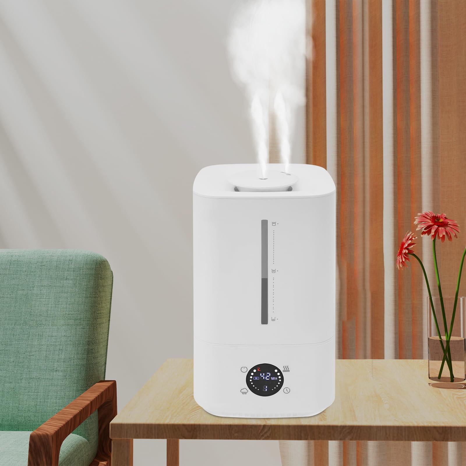 Umidificatore a ultrasuoni con nebbia calda e fredda, per ambienti abitativi
